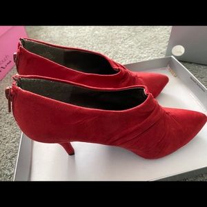 Red booties with heels